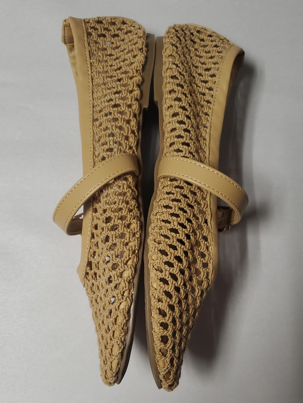 Coconuts By Matisse Nolita Fishnet Mary Jane Ballet Flat in Tan Size 8 - Picture 4 of 11